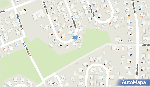 Złotów, Kwiatowa, 15, mapa Złotów