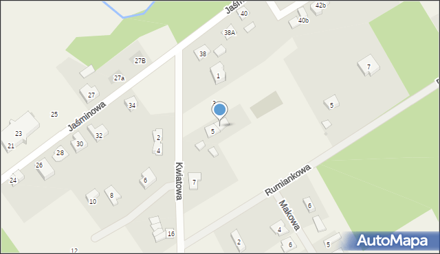 Żórawki, Kwiatowa, 5a, mapa Żórawki