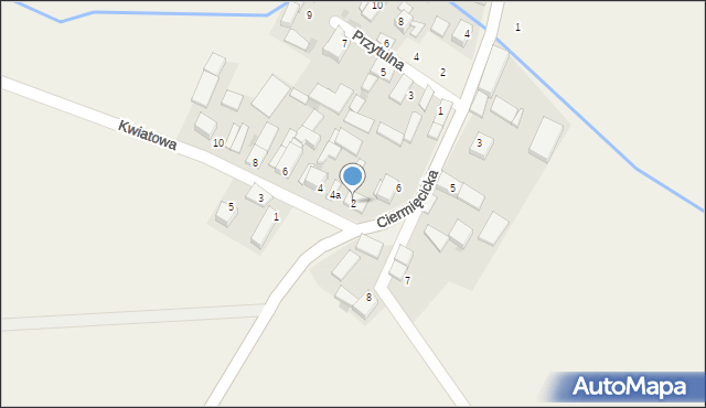 Zubrzyce, Kwiatowa, 2, mapa Zubrzyce