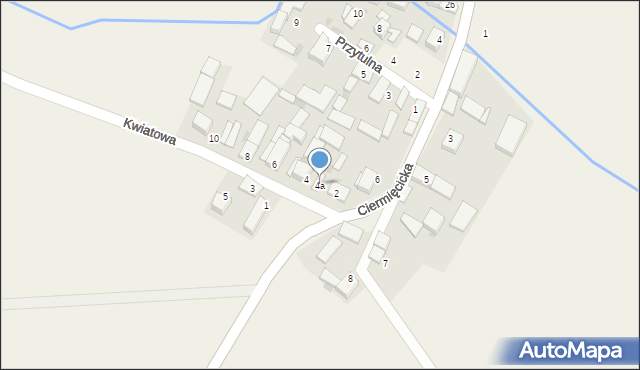 Zubrzyce, Kwiatowa, 4a, mapa Zubrzyce