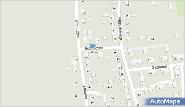 Babimost, Łąkowa, 51, mapa Babimost