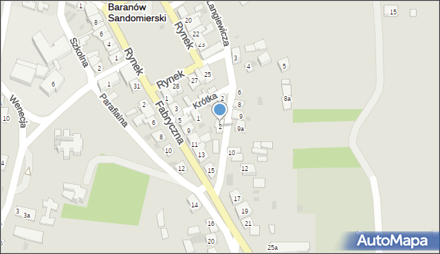 Baranów Sandomierski, Langiewicza Mariana, gen., 2, mapa Baranów Sandomierski