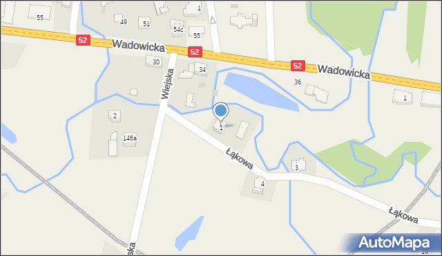 Barwałd Dolny, Łąkowa, 1, mapa Barwałd Dolny