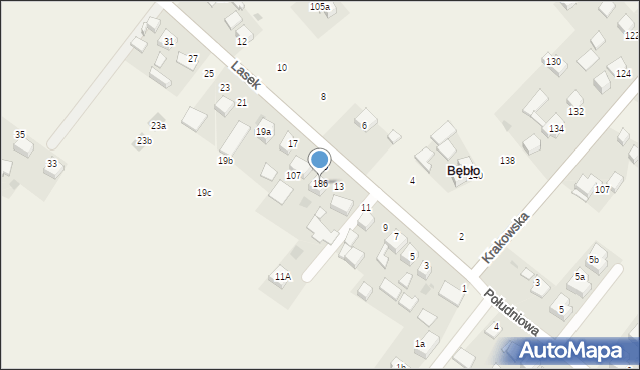 Bębło, Lasek, 186, mapa Bębło