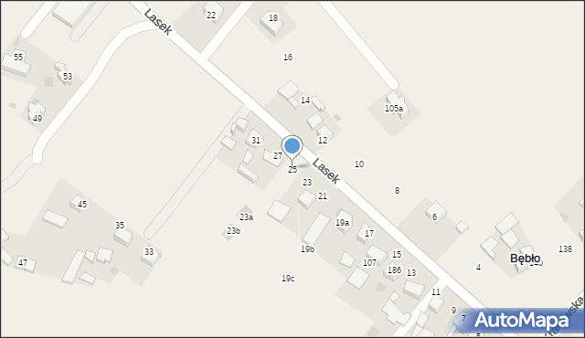 Bębło, Lasek, 25, mapa Bębło
