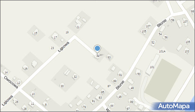 Besko, Łąkowa, 34, mapa Besko