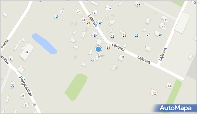 Białaczów, Łąkowa, 32, mapa Białaczów