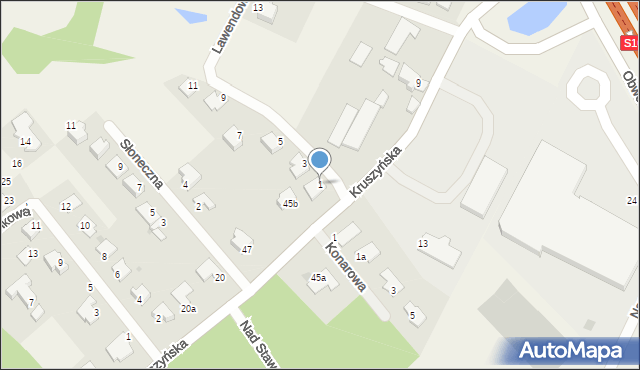 Białe Błota, Lawendowa, 1, mapa Białe Błota