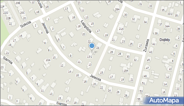 Białystok, Łabędzia, 24A, mapa Białegostoku