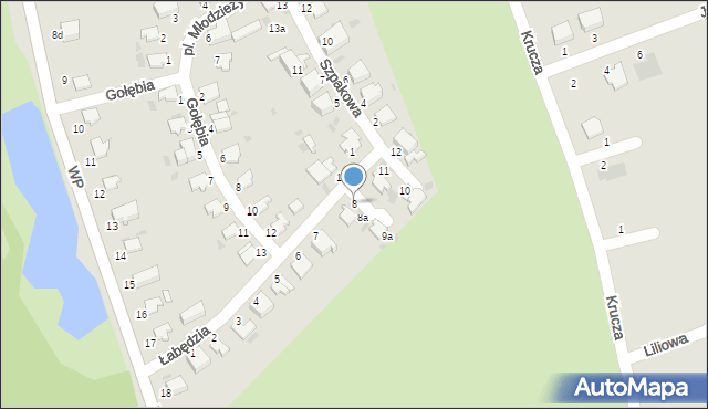 Bielawa, Łabędzia, 8, mapa Bielawa