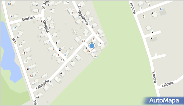 Bielawa, Łabędzia, 9, mapa Bielawa