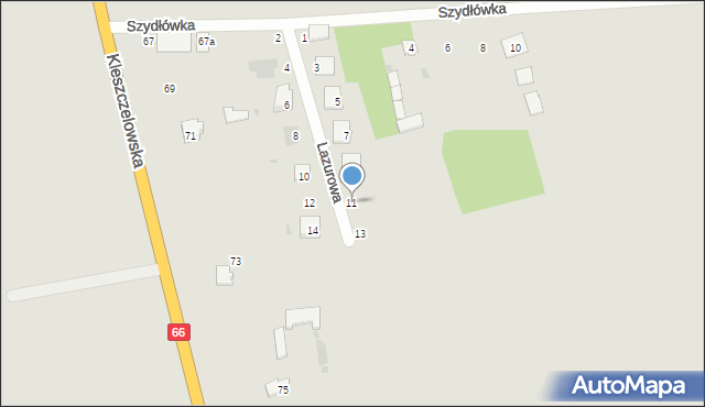 Bielsk Podlaski, Lazurowa, 11, mapa Bielsk Podlaski