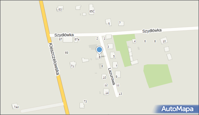 Bielsk Podlaski, Lazurowa, 6, mapa Bielsk Podlaski