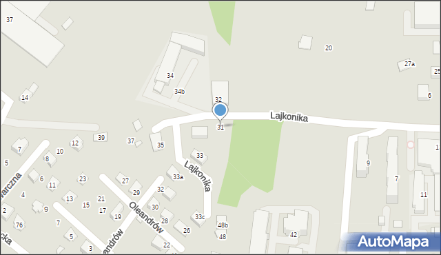 Bielsko-Biała, Lajkonika, 31, mapa Bielsko-Białej