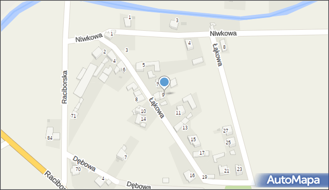 Bieńkowice, Łąkowa, 9, mapa Bieńkowice