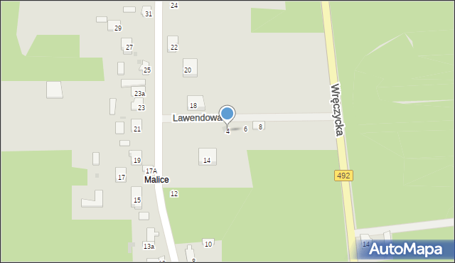 Blachownia, Lawendowa, 4, mapa Blachownia