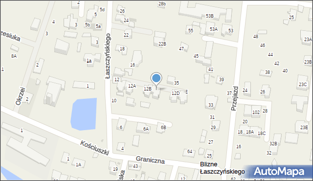 Blizne Łaszczyńskiego, Łaszczyńskiego, 12C, mapa Blizne Łaszczyńskiego