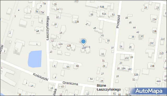 Blizne Łaszczyńskiego, Łaszczyńskiego, 12D, mapa Blizne Łaszczyńskiego