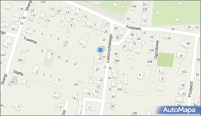 Blizne Łaszczyńskiego, Łaszczyńskiego, 19/19A, mapa Blizne Łaszczyńskiego