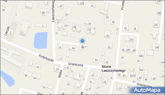 Blizne Łaszczyńskiego, Łaszczyńskiego, 6B, mapa Blizne Łaszczyńskiego