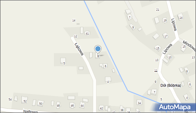 Bóbrka, Łąkowa, 8, mapa Bóbrka