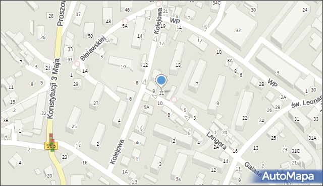 Bochnia, Langera Antoniego, ks., 11, mapa Bochni