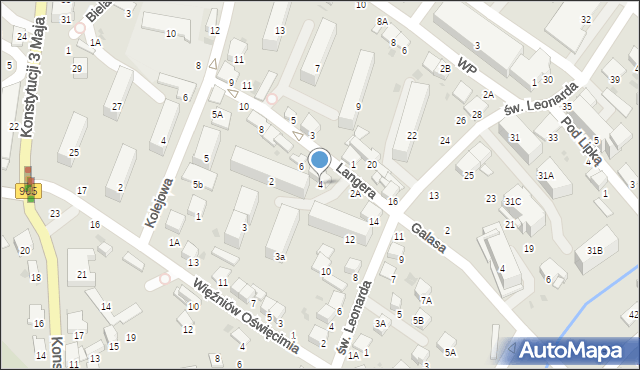 Bochnia, Langera Antoniego, ks., 4, mapa Bochni