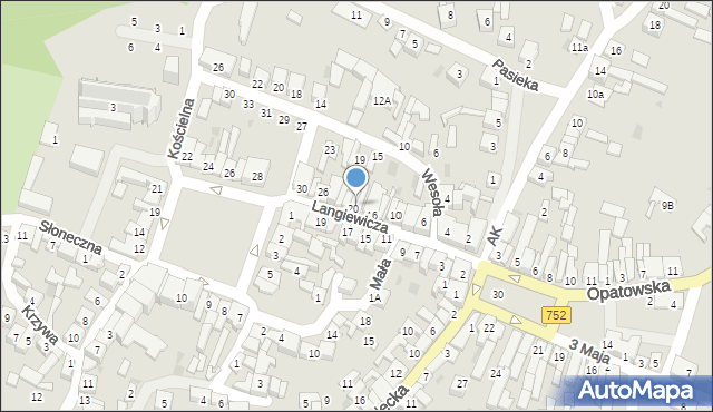 Bodzentyn, Langiewicza Mariana, gen., 18, mapa Bodzentyn