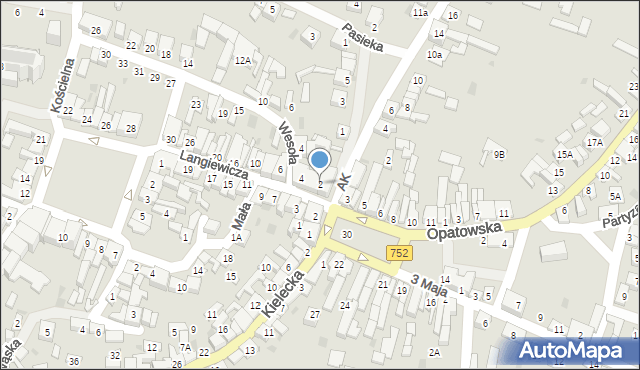 Bodzentyn, Langiewicza Mariana, gen., 2, mapa Bodzentyn