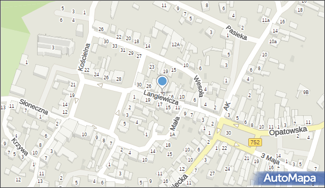 Bodzentyn, Langiewicza Mariana, gen., 20, mapa Bodzentyn