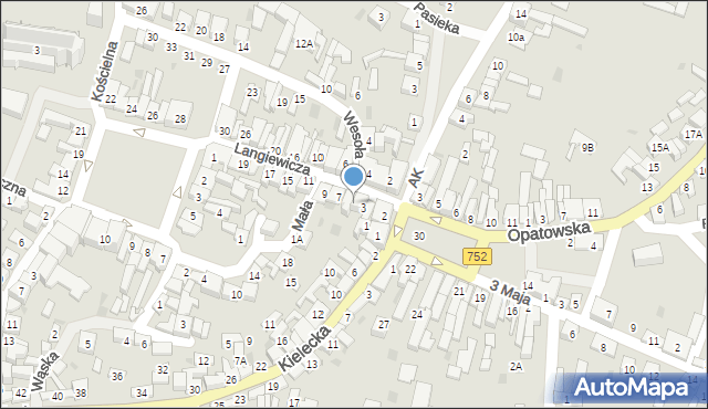 Bodzentyn, Langiewicza Mariana, gen., 5, mapa Bodzentyn