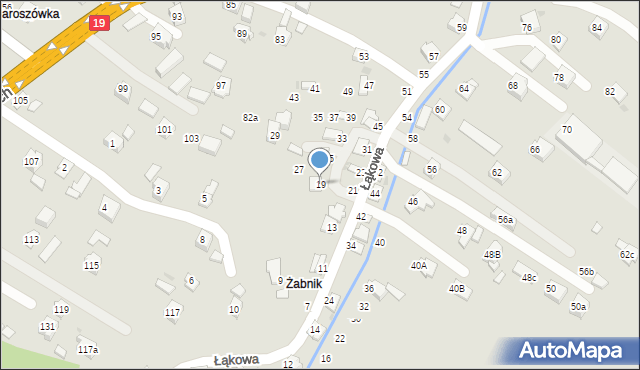 Boguchwała, Łąkowa, 19, mapa Boguchwała