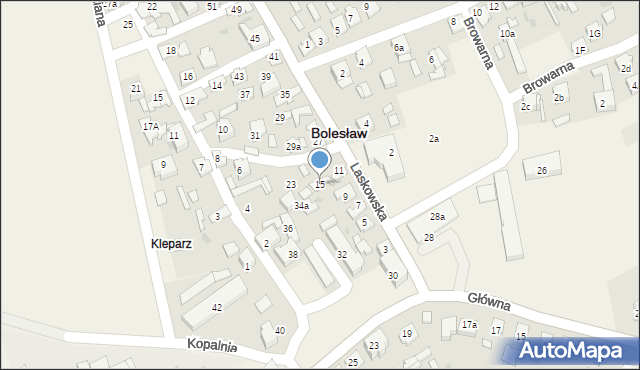 Bolesław, Laskowska, 15, mapa Bolesław