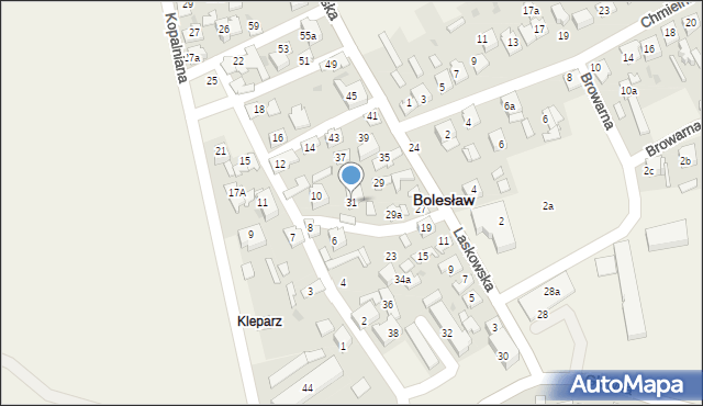 Bolesław, Laskowska, 31, mapa Bolesław