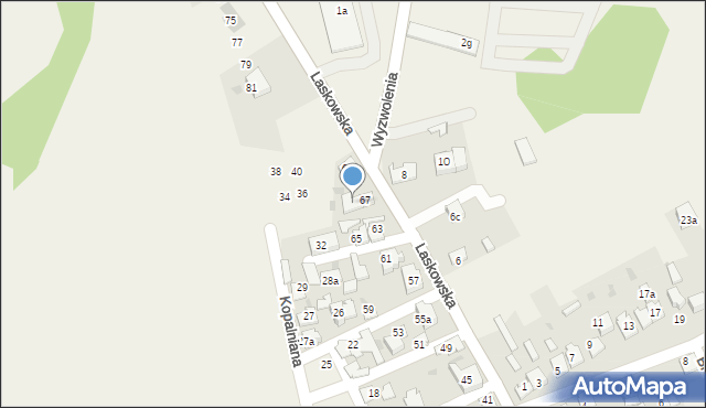 Bolesław, Laskowska, 67a, mapa Bolesław