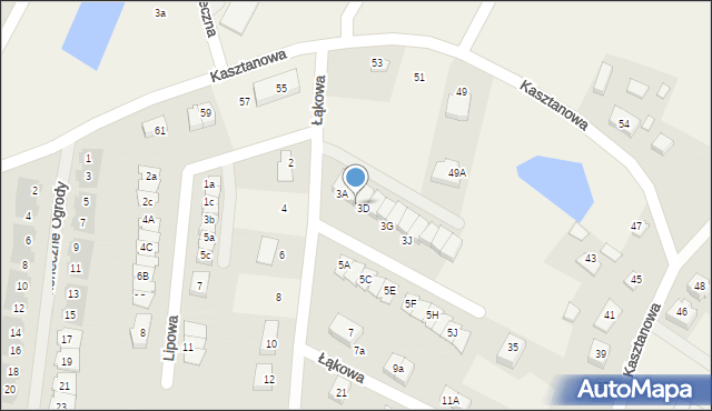 Borkowo, Łąkowa, 3C, mapa Borkowo