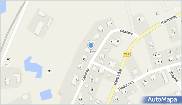 Borkowo, Łąkowa, 14, mapa Borkowo