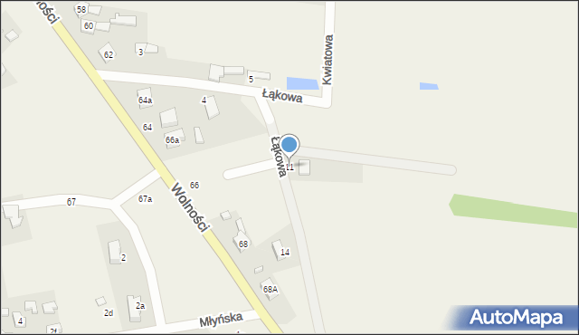 Boronów, Łąkowa, 11, mapa Boronów