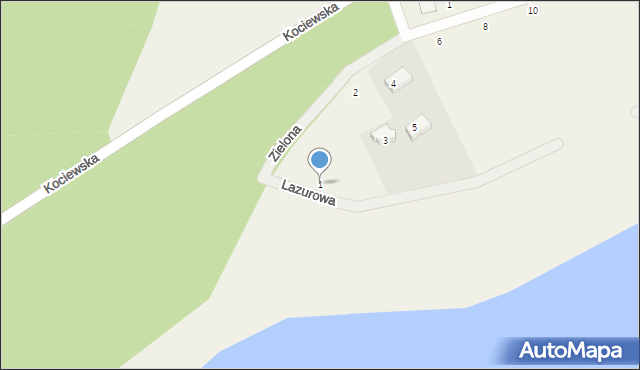 Borzechowo, Lazurowa, 1, mapa Borzechowo