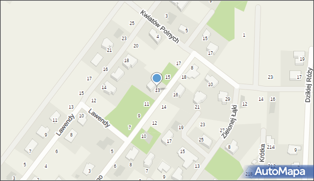 Borzęcin Mały, Lasku Brzozowego, 13, mapa Borzęcin Mały