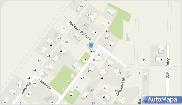 Borzęcin Mały, Lasku Brzozowego, 17, mapa Borzęcin Mały