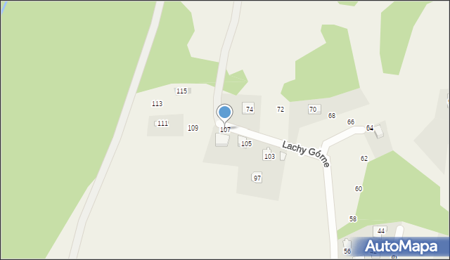 Brenna, Lachy Górne, 107, mapa Brenna