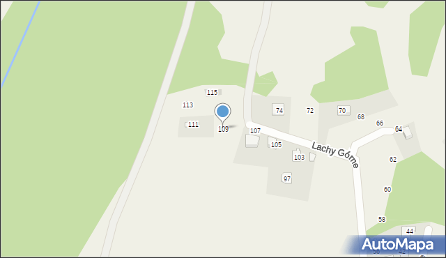 Brenna, Lachy Górne, 109, mapa Brenna