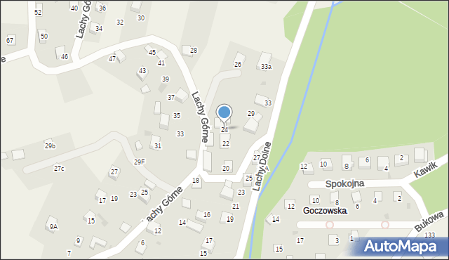 Brenna, Lachy Górne, 24, mapa Brenna