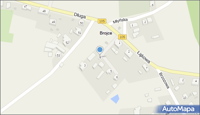 Brojce, Łąkowa, 4, mapa Brojce
