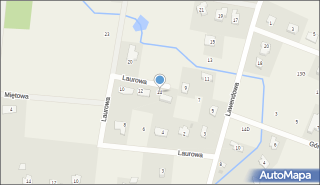 Brwilno, Laurowa, 14, mapa Brwilno