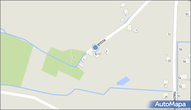 Brzeszcze, Łabędzia, 5, mapa Brzeszcze