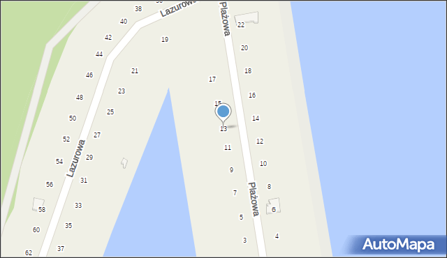 Brzezinki, Lazurowa, 13, mapa Brzezinki
