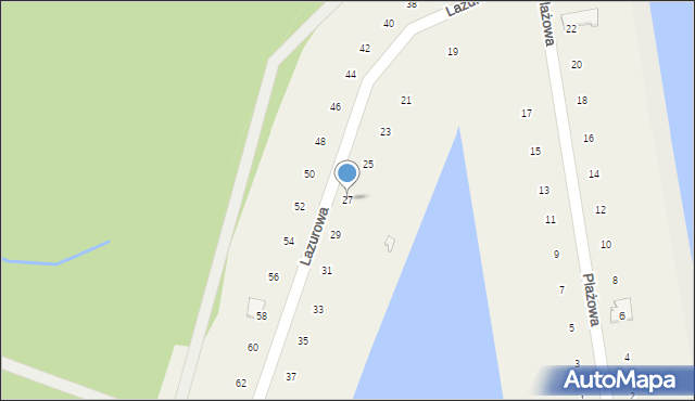 Brzezinki, Lazurowa, 27, mapa Brzezinki