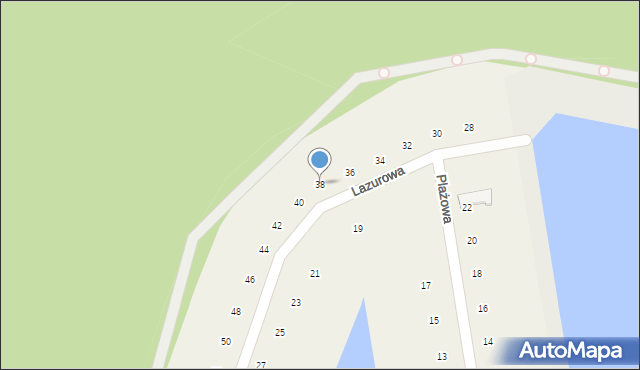Brzezinki, Lazurowa, 38, mapa Brzezinki